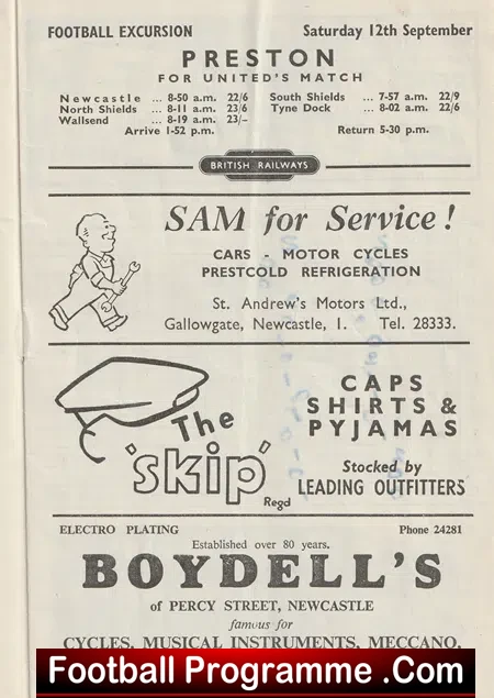 Newcastle United v Bolton Wanderers 1953