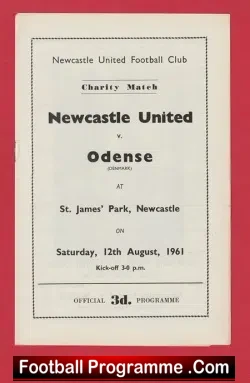 Newcastle United v Odense 1961 – St James Park Charity Match