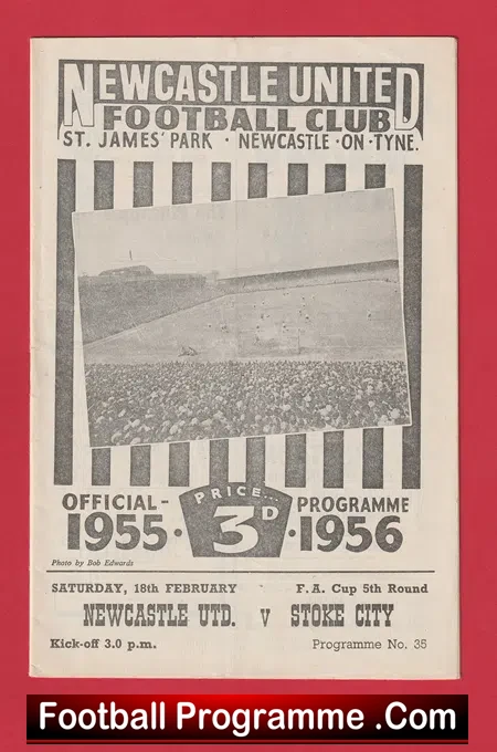 Newcastle United v Stoke City 1956 – FA Cup Match Programme