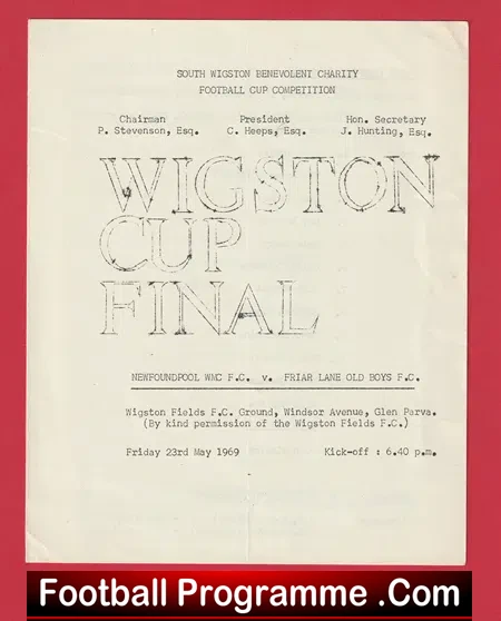 Newfoundpool v Friar Land Old Boys 1969 – Wigston Cup Final