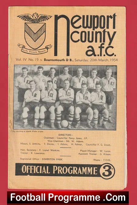 Newport County v Bournemouth 1954 – 1950s