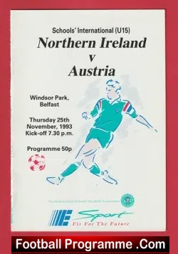Northern Ireland v Austria 1993 – Schoolboys Belfast