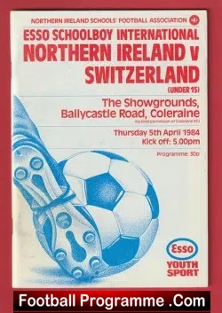 Northern Ireland v Switzerland 1984 – Schoolboys Coleraine