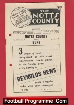 Notts County v Bury 1956
