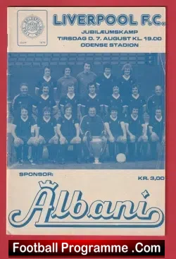 Odense Boldklub v Liverpool 1983 - Denmark - football programme