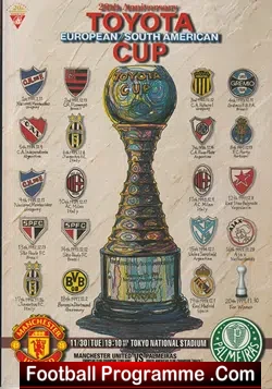 Palmeiras v Manchester United 1999 - South America Cup Brazil - football programme
