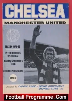 Peter Bonetti Testimonial Benefit Match Chelsea v Man Utd 1979 - football programme
