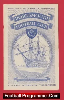 Portsmouth v Stoke City 1953 - football programme