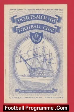 Portsmouth v Sunderland 1953 - football programme