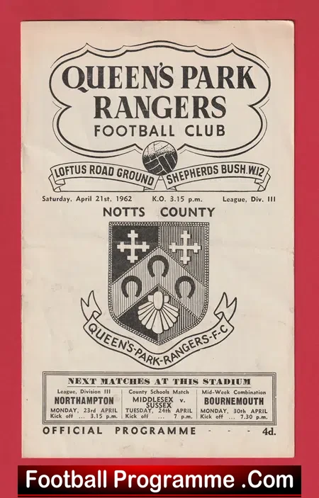 Queens Park Rangers v Notts County 1962 – QPR