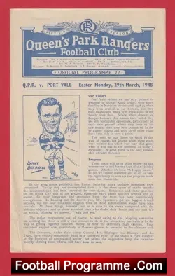 Queens Park Rangers v Port Vale 1948 - QPR - football programme