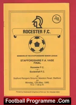 Rocester v Eccleshall 1986 – FA Vase Cup Final