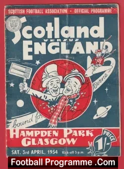Scotland v England 1954 – Hampden Park Glasgow 1950s