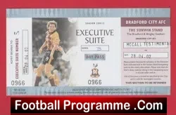 Stuart McCall Testimonial Benfit Match Ticket Bradford City 2002