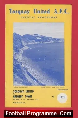 Torquay United v Grimsby Town 1961 – 1960s Programmes
