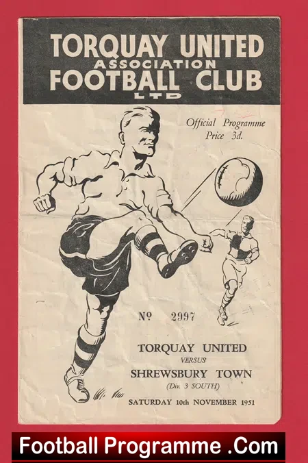 Torquay United v Shrewsbury Town 1951 – 1950’s