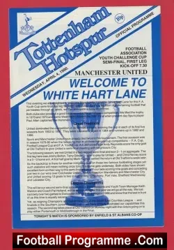 Tottenham Hotspur v Manchester United 1990 Youth Cup Semi Final