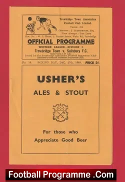 Trowbridge Town v Salisbury 1948 – 1940s Programmes