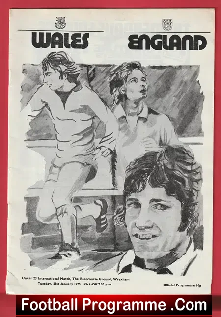 Wales v England 1975 – Under 23 at Wrexham U23