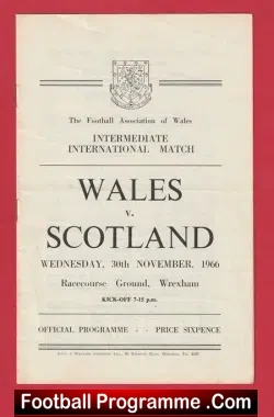 Wales v Scotland 1966 – Intermediate International at Wrexham