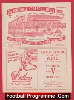 Walsall v Norwich City 1957