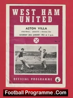 West Ham United v Aston Villa 1962