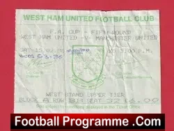 West Ham United v Manchester United 1986 – Football Ticket Postp