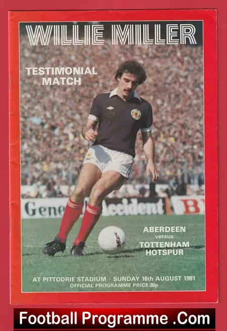 Willie Miller Testimonial Benefit Match Aberdeen 1981