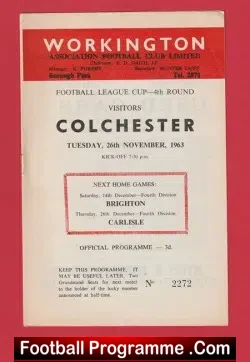 Workington v Colchester United 1963 - 1960s - football programme