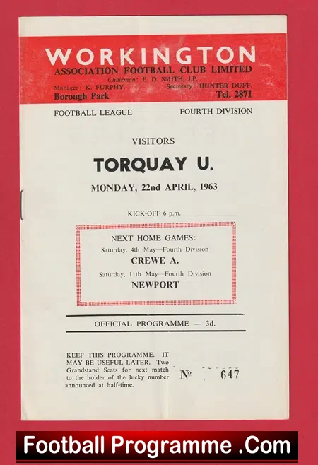 Workington v Torquay United 1963