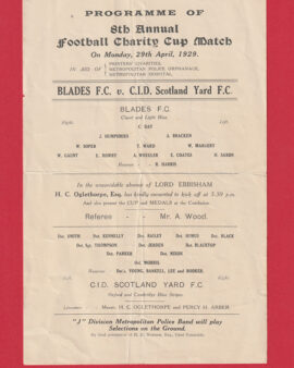 Blades v CID Scotland Police 1929 – Charity Cup Match 1920s