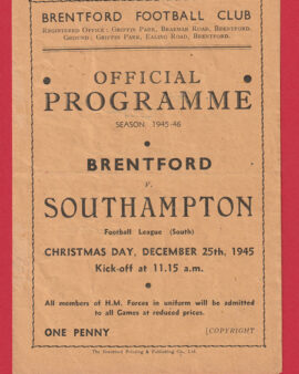Brentford v Southampton 1945 – 40’s Programmes