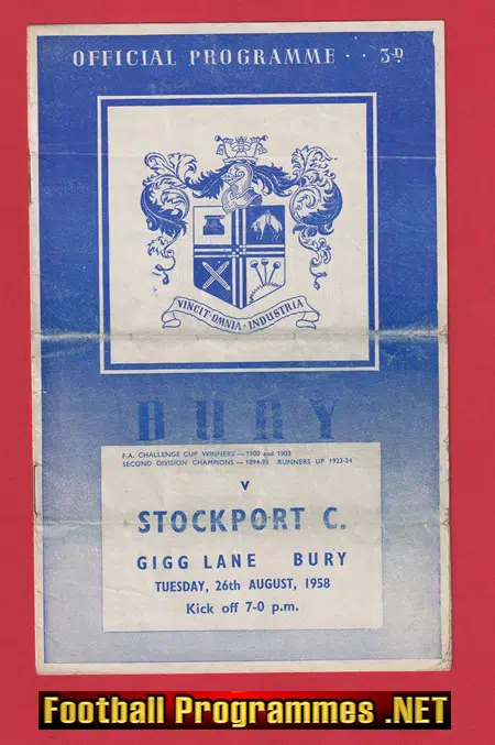 Bury v Stockport County 1958