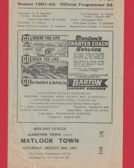 Ilkeston Town v Matlock Town 1961