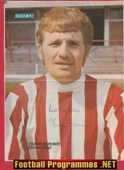 Stoke City Terry Conroy Autograph Signed Picture 1970's