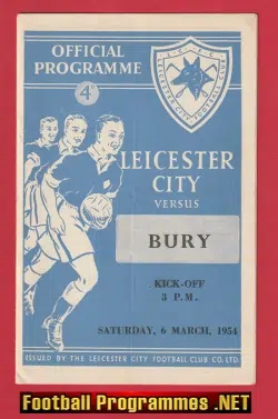 Leicester City v Bury 1954