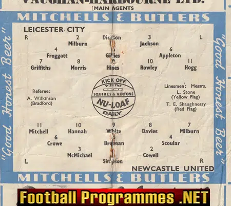 Leicester City v Newcastle United 1954
