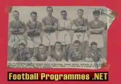 Plymouth Argyle Football Club Multi Autographed SIGNED 1950s 60s