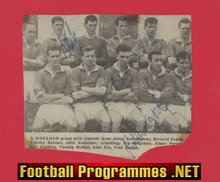 Wrexham Football Club Multi Autographed SIGNED 1950s