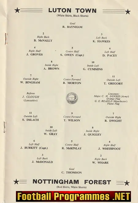Nottingham Forest v Luton Town 1959 - FA Cup Final + Song