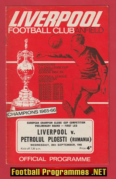 Liverpool v Petrolul Ploesti 1966 – European Cup – Romania Team