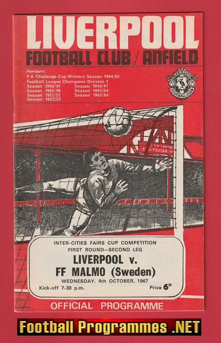 Liverpool v Malmo 1967 – Inter Cities Fairs Cup