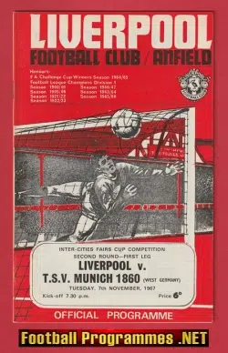 Liverpool v TSV Munich 1860 1967 – Inter Cities Fairs Cup
