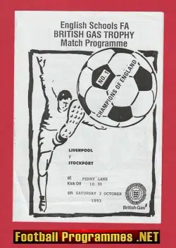 Liverpool Boys v Stockport Boys 1993 - School Boys at Penny Lane