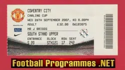 Manchester United v Coventry City 2007 - Football Ticket