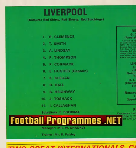 Liverpool v Newcastle United 1974 - FA Cup Final Wembley