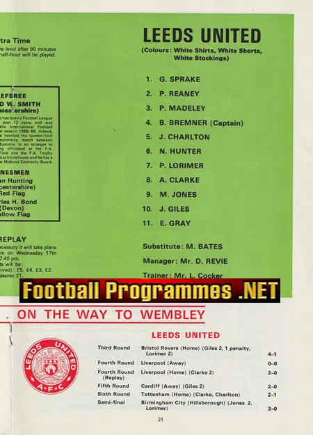 Arsenal v Leeds United 1972 - FA Cup Final Wembley