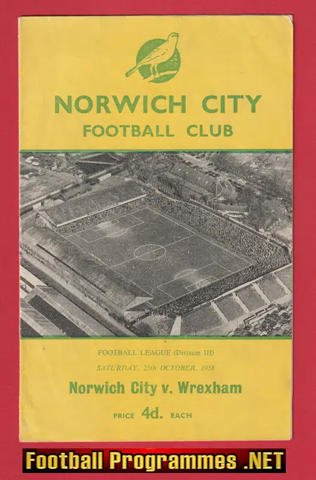 Norwich City v Wrexham 1958 - Multi Autographed SIGNED