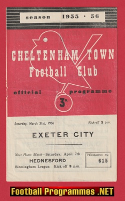 Cheltenham Town v Exeter City 1956