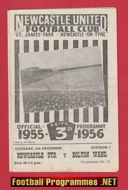 Newcastle United v Bolton Wanderers 1955